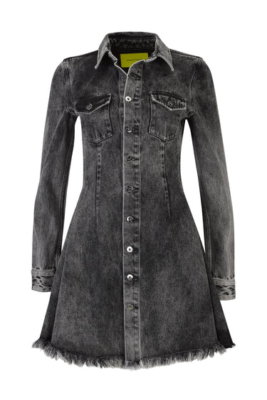 DENIM GREY ACID WASH SHORT SHIRT DRESS marques almeida