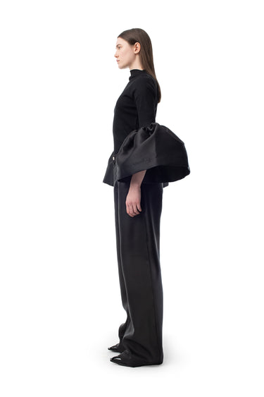 BLACK TURTLENECK PUFF SLEEVE TOP marques almeida