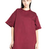 BURGUNDY DRILL T-SHIRT DRESS MARQUES ALMEIDA