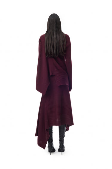 BURGUNDY MERINO KNIT SKIRT marques almeida