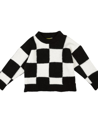 CHECKERED CREW NECK KNIT JUMPER ma kids
