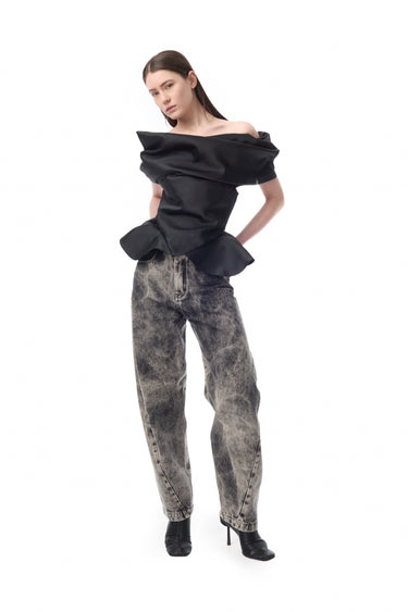 DENIM GREY ACID WASH BARREL JEANS marques almeida