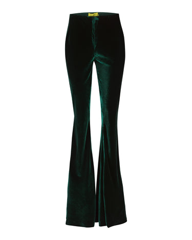 GREEN VELVET FLARE TROUSERS marques almeida
