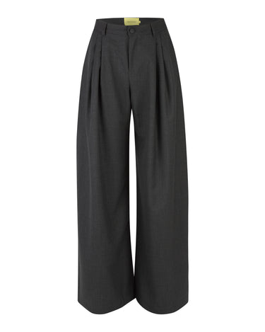 GREY PINSTRIPE WOOL PLEATED TROUSERS marques almeida