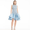 LIGHT BLUE DENIM FITTED DRESS WITH MIKADO PUFF HEM marques almeida