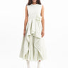 LIGHT GREEN WRINKLED COTTON SLEEVELESS MIDI DRESS marques almeida