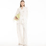 WHITE LINEN LOOSE PYJAMA PANTS WITH EMBROIDERED SEQUINS marques almeida